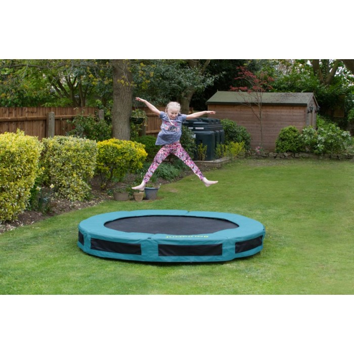 Jumpking trampoline InGround Classic 2,44 meter zwart/groen Jumpking trampoline InGround Classic 2,44 meter zwart/groen