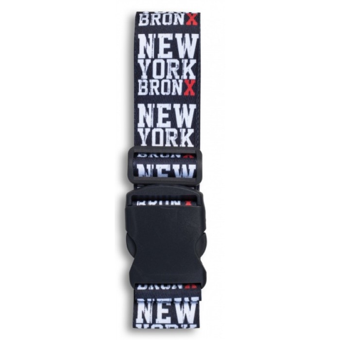 bagageriem NY Bronx 190 x 5 cm zwart/wit/rood bagageriem NY Bronx 190 x 5 cm zwart/wit/rood
