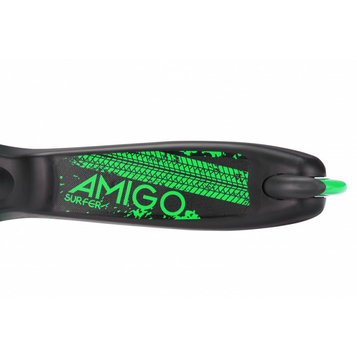 AMIGO Surfer 3-wielkinderstep Junior Voetrem Zwart/Groen AMIGO Surfer 3-wielkinderstep Junior Voetrem Zwart/Groen