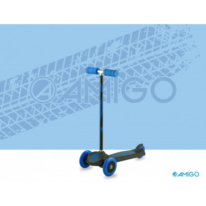 AMIGO Surfer 3-wiel kinderstep Junior Voetrem Zwart/Blauw AMIGO Surfer 3-wiel kinderstep Junior Voetrem Zwart/Blauw