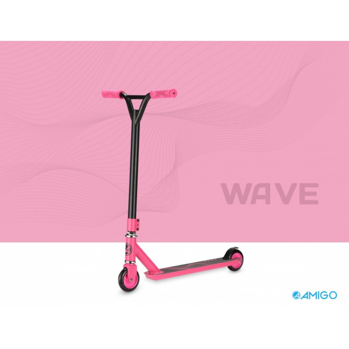 AMIGO Wave stuntstep Junior Voetrem Roze/Zwart AMIGO Wave stuntstep Junior Voetrem Roze/Zwart