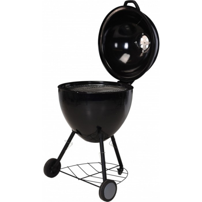 Vaggan barbecue op wielen 57 cm RVS/chroom zwart Vaggan barbecue op wielen 57 cm RVS/chroom zwart