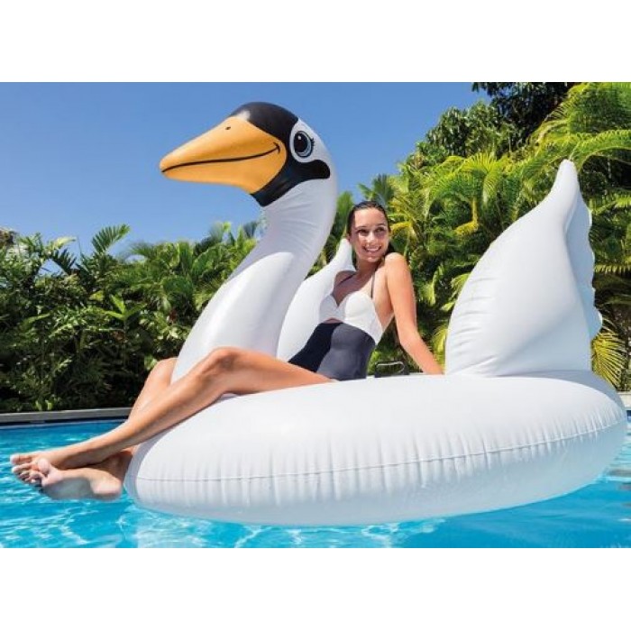 opblaasbare zwaan 178 x 140 x 132 cm vinyl wit opblaasbare zwaan 178 x 140 x 132 cm vinyl wit
