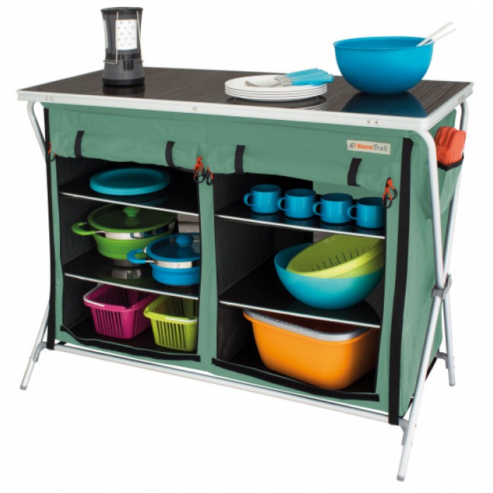 Eurotrail campingkast Brocas 110 x 52 x 90 cm aluminium groen/zwart Eurotrail campingkast Brocas 110 x 52 x 90 cm aluminium groen/zwart