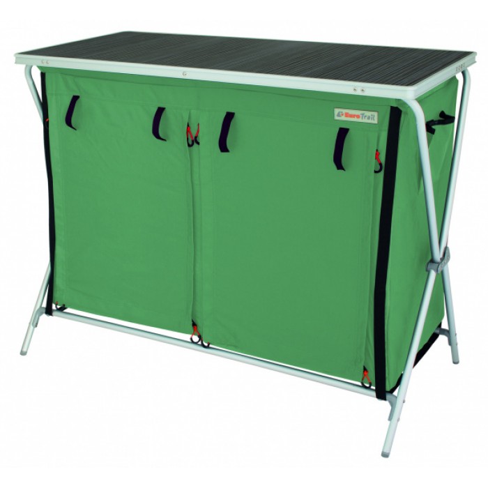 Eurotrail campingkast Brocas 110 x 52 x 90 cm aluminium groen/zwart Eurotrail campingkast Brocas 110 x 52 x 90 cm aluminium groen/zwart