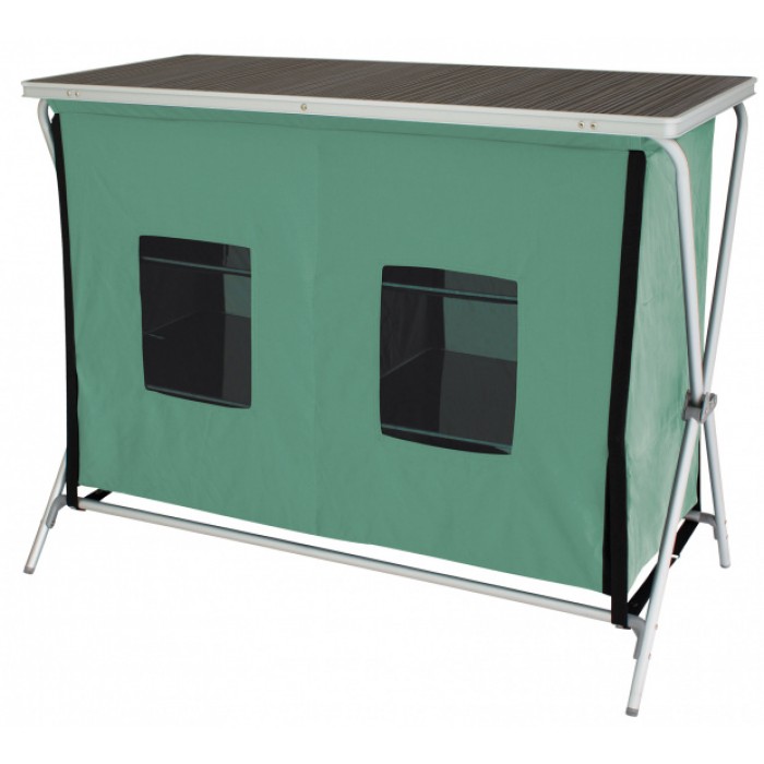 Eurotrail campingkast Brocas 110 x 52 x 90 cm aluminium groen/zwart Eurotrail campingkast Brocas 110 x 52 x 90 cm aluminium groen/zwart