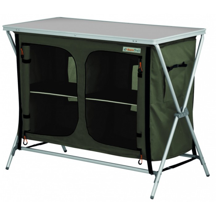 Eurotrail campingkast Bonaire 102 x 82 x 50 cm aluminium blauw Eurotrail campingkast Bonaire 102 x 82 x 50 cm aluminium blauw