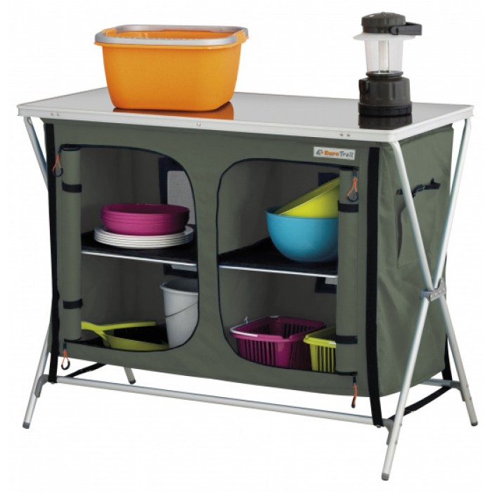 Eurotrail campingkast Bonaire 102 x 82 x 50 cm aluminium blauw Eurotrail campingkast Bonaire 102 x 82 x 50 cm aluminium blauw