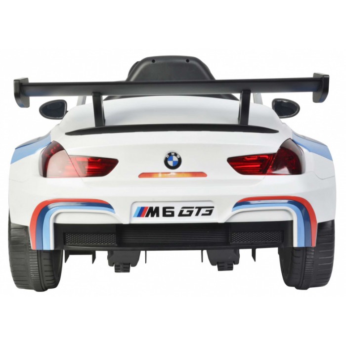 BMW M6 GT3 accuvoertuig met afstandsbediening 12V wit BMW M6 GT3 accuvoertuig met afstandsbediening 12V wit