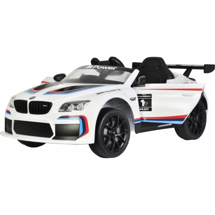 BMW M6 GT3 accuvoertuig met afstandsbediening 12V wit BMW M6 GT3 accuvoertuig met afstandsbediening 12V wit