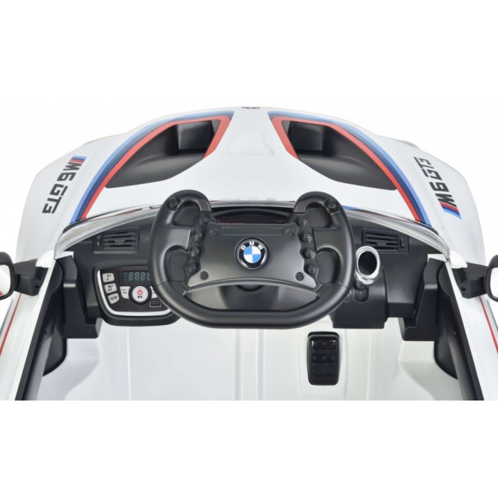 BMW M6 GT3 accuvoertuig met afstandsbediening 12V wit BMW M6 GT3 accuvoertuig met afstandsbediening 12V wit