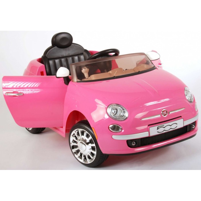 Fiat 500CC accuvoertuig met afstandsbediening 12V roze Fiat 500CC accuvoertuig met afstandsbediening 12V roze