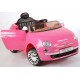 Fiat 500CC accuvoertuig met afstandsbediening 12V roze Fiat 500CC accuvoertuig met afstandsbediening 12V roze