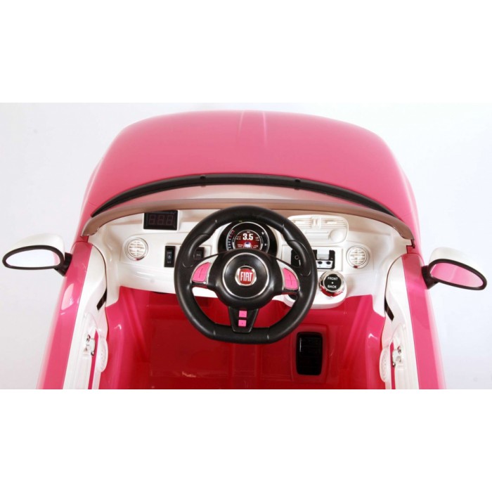 Fiat 500CC accuvoertuig met afstandsbediening 12V roze