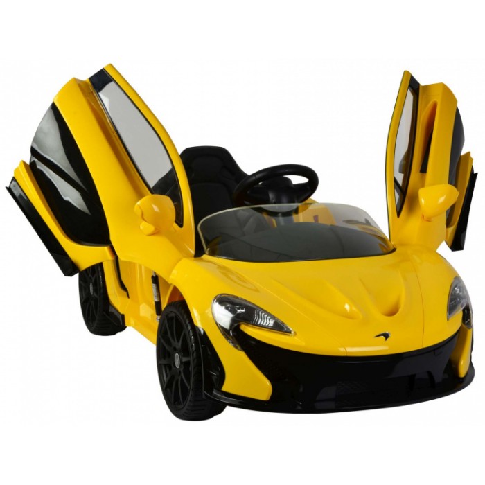 McLaren P1 accuvoertuig met afstandsbediening 12V geel McLaren P1 accuvoertuig met afstandsbediening 12V geel