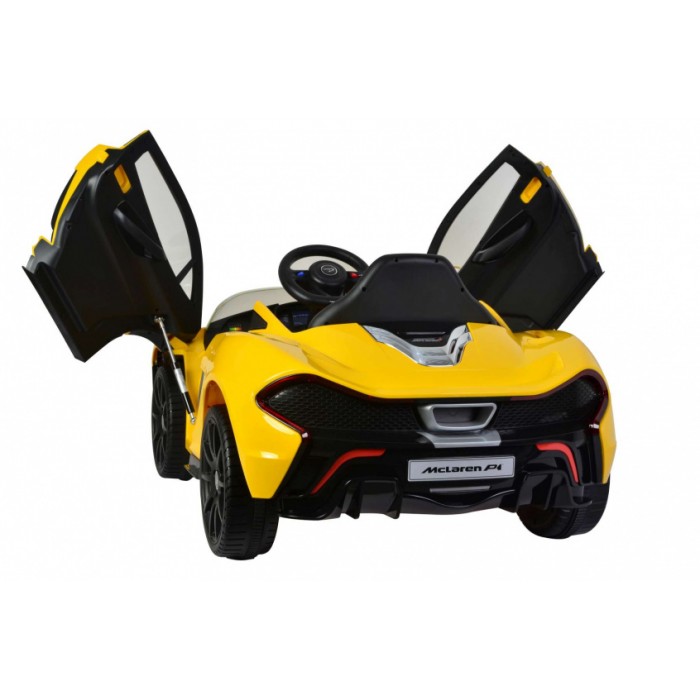 McLaren P1 accuvoertuig met afstandsbediening 12V geel McLaren P1 accuvoertuig met afstandsbediening 12V geel
