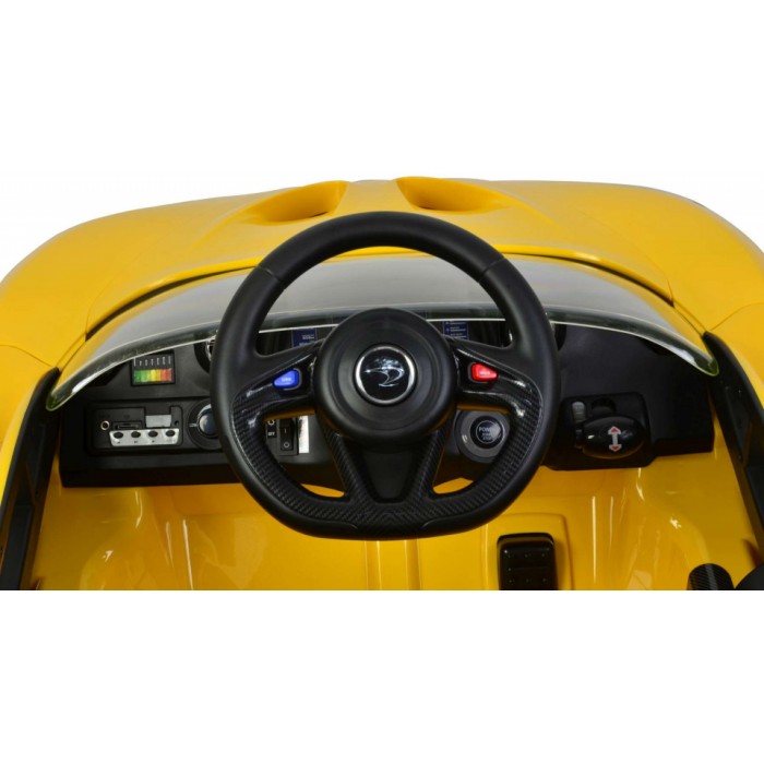 McLaren P1 accuvoertuig met afstandsbediening 12V geel McLaren P1 accuvoertuig met afstandsbediening 12V geel