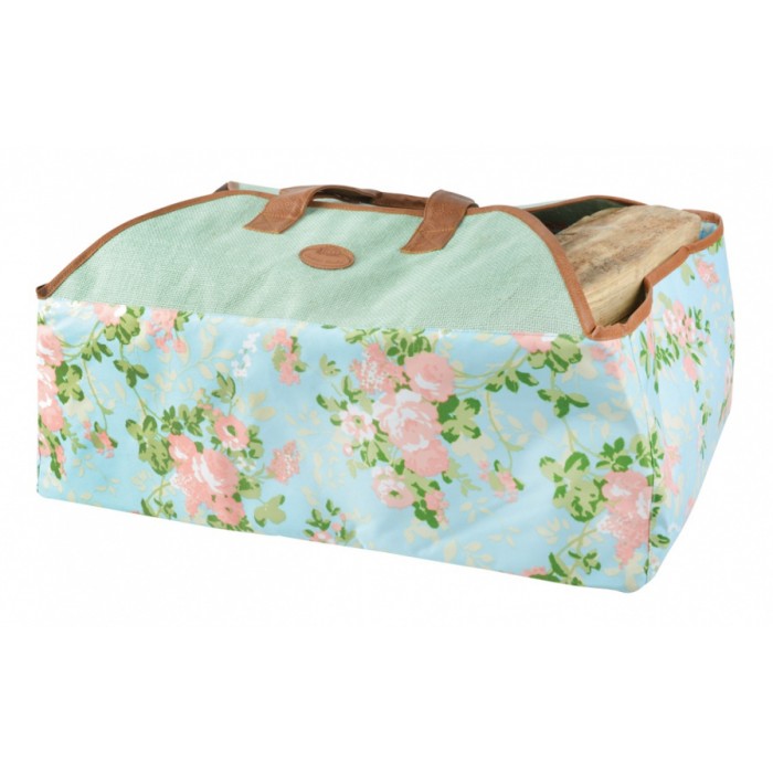 haardhouttas roosprint 39 x 60,5 x 39 cm canvas blauw haardhouttas roosprint 39 x 60,5 x 39 cm canvas blauw