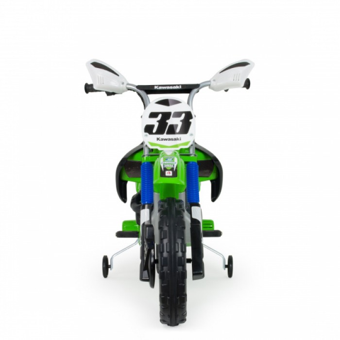 accuvoertuig motorfiets Cross Kawasaki 12 V 115 cm Groen accuvoertuig motorfiets Cross Kawasaki 12 V 115 cm Groen