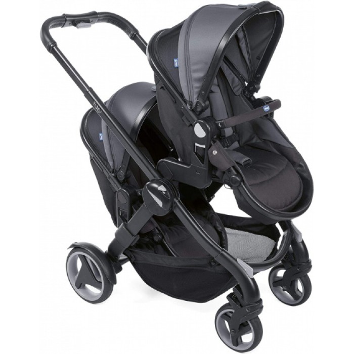 Chicco buggy Double Stroller 108 cm aluminium zwart 5-delig Chicco buggy Double Stroller 108 cm aluminium zwart 5-delig