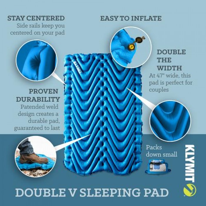 slaapmat Double V tweepersoons 188 cm blauw slaapmat Double V tweepersoons 188 cm blauw
