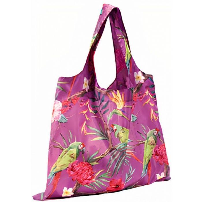 boodschappentas XL bloemen 59 x 48 cm polyester paars boodschappentas XL bloemen 59 x 48 cm polyester paars