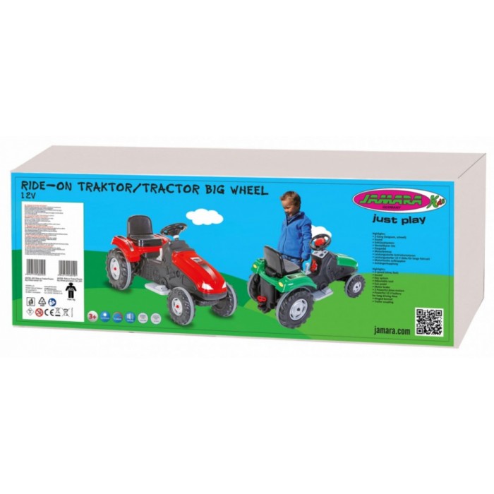Jamara tractor Ride On Big Wheel 12 V junior 114 x 53 cm rood Jamara tractor Ride On Big Wheel 12 V junior 114 x 53 cm rood