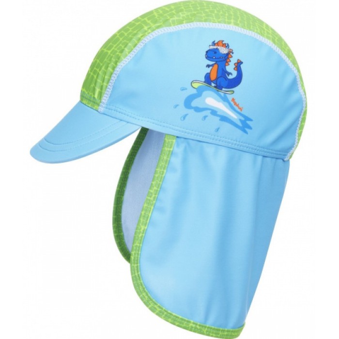 Playshoes zonnenhoed met klep Dino blauw/groen mt 49 cm Playshoes zonnenhoed met klep Dino blauw/groen mt 49 cm