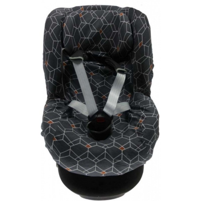 Briljant Baby autostoelhoes met rugsteun 1+ Deco antraciet Briljant Baby autostoelhoes met rugsteun 1+ Deco antraciet