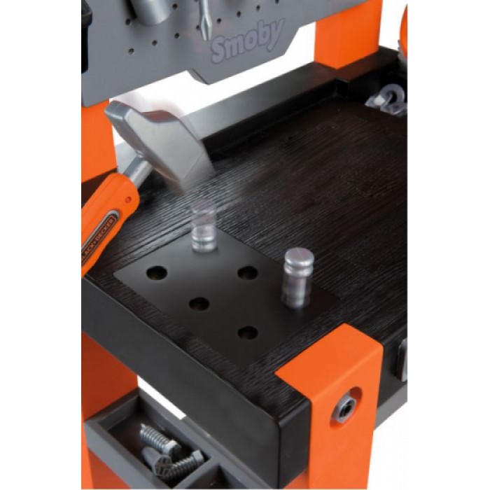 Smoby werkbank Black & Decker 56 x 39 x 103 cm zwart/oranje Smoby werkbank Black & Decker 56 x 39 x 103 cm zwart/oranje