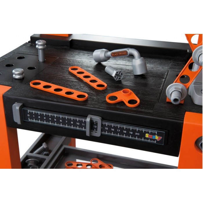 Smoby werkbank Black & Decker 56 x 39 x 103 cm zwart/oranje Smoby werkbank Black & Decker 56 x 39 x 103 cm zwart/oranje