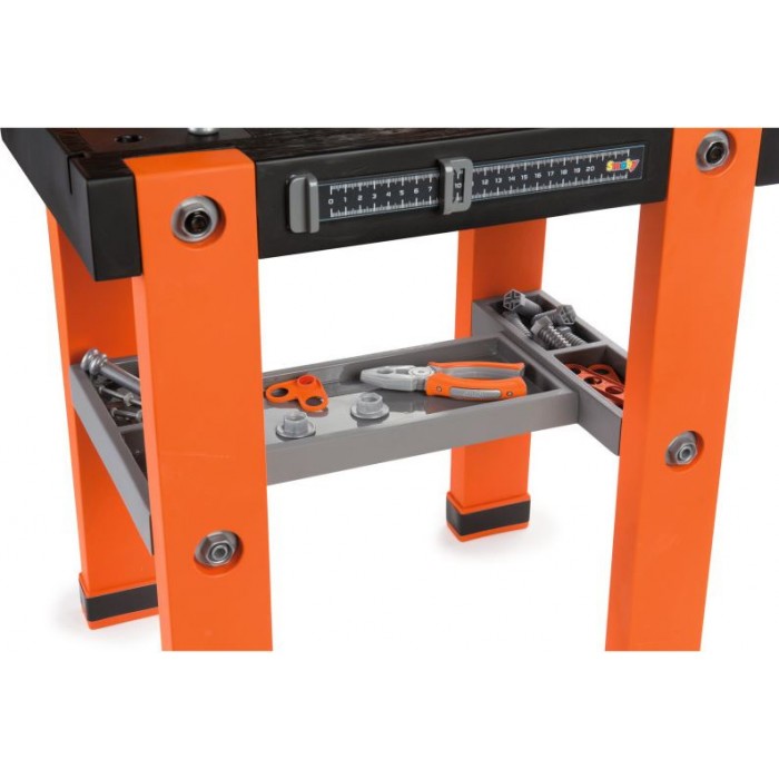 Smoby werkbank Black & Decker 56 x 39 x 103 cm zwart/oranje Smoby werkbank Black & Decker 56 x 39 x 103 cm zwart/oranje