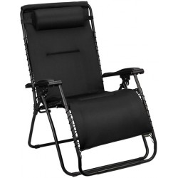 Abbey campingstoel Chaise Longue 90 x 75 x 112 cm zwart