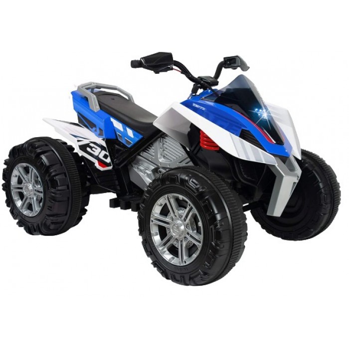 accuvoertuig quad Rage jongens 12V 118 cm blauw/wit accuvoertuig quad Rage jongens 12V 118 cm blauw/wit