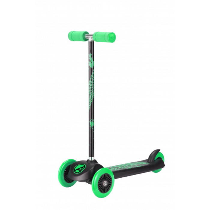 AMIGO Surfer 3-wielkinderstep Junior Voetrem Zwart/Groen AMIGO Surfer 3-wielkinderstep Junior Voetrem Zwart/Groen