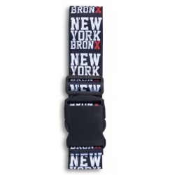 bagageriem NY Bronx 190 x 5 cm zwart/wit/rood