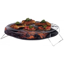 barbecue grillschaal 36 cm chroom zwart