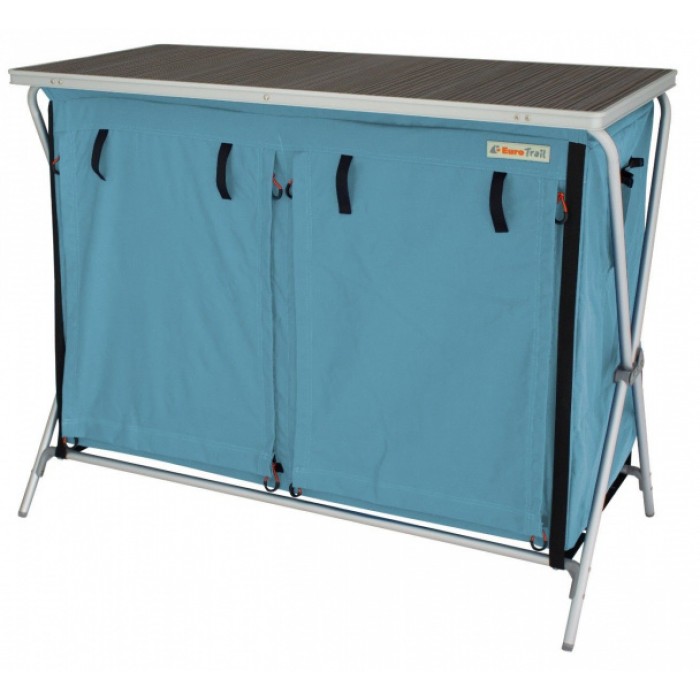 Eurotrail campingkast Brocas 110 x 90 cm aluminium lichtblauw Eurotrail campingkast Brocas 110 x 90 cm aluminium lichtblauw