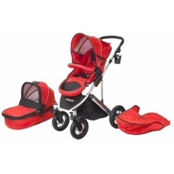 combi-kinderwagen Daily Transporter en reiswieg rood
