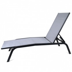 Gerimport ligbed 191 x 56,5 x 83 cm staal grijs