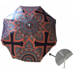 Gerimport strandparasol180 cm nylon/aluminium rood/blauw