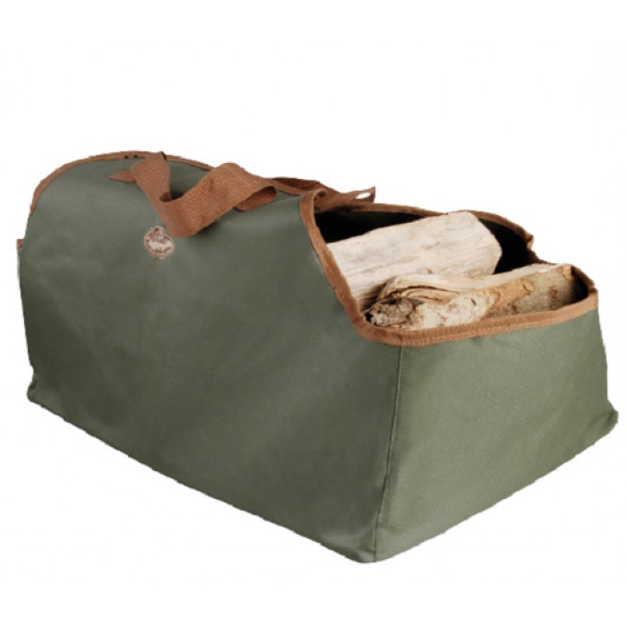 haardbloktas 59 x 39,5 x 38,5 cm canvas groen haardbloktas 59 x 39,5 x 38,5 cm canvas groen