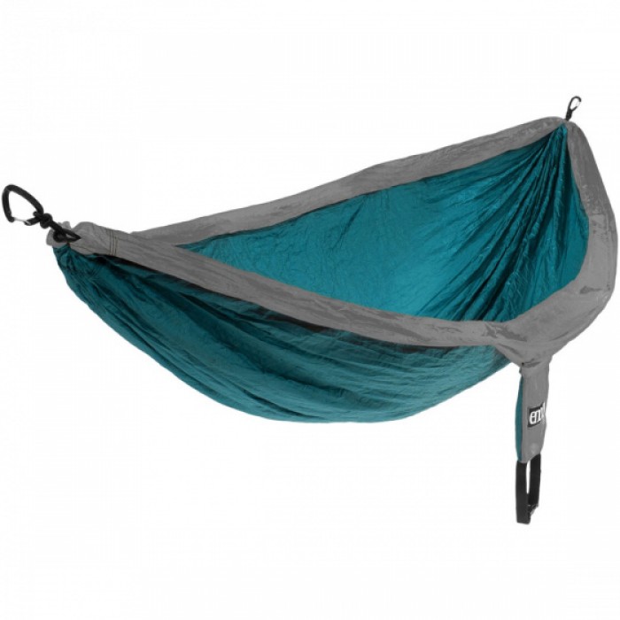 hangmat Doublenest 2,8 x 1,9 m nylon blauw/grijs 4-delig hangmat Doublenest 2,8 x 1,9 m nylon blauw/grijs 4-delig