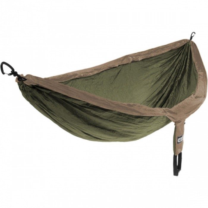 hangmat Doublenest 2,8 x 1,9 m nylon khaki 4-delig hangmat Doublenest 2,8 x 1,9 m nylon khaki 4-delig