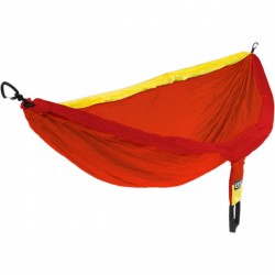 hangmat Doublenest 2,8 x 1,9 m nylon oranje/geel 4-delig