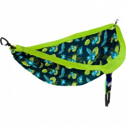 hangmat Doublenest Print 2,8 m nylon zwart/groen 4-delig