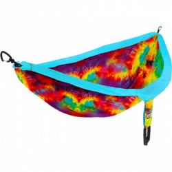 hangmat Doublenest Print 2,8 x 1,9 m nylon tie-dye rood 4-delig