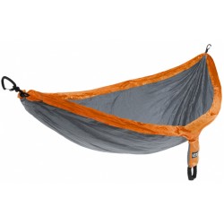 hangmat Singlenest 2,8 x 1,4 m nylon grijs/oranje 3-delig