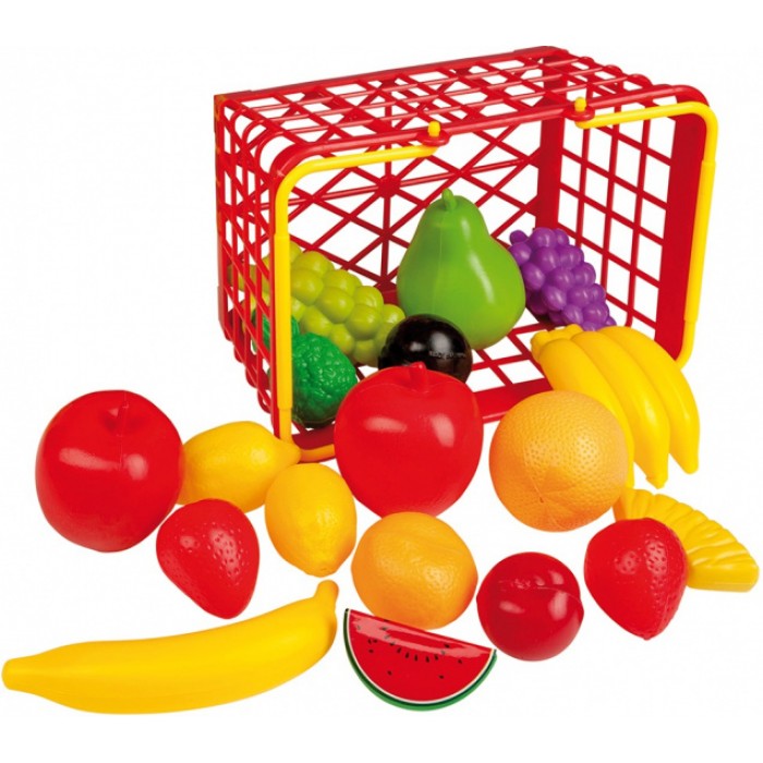 Happy People winkelmandje Fruit junior 23 cm 20-delig Happy People winkelmandje Fruit junior 23 cm 20-delig