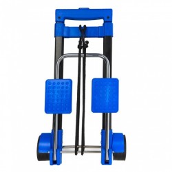 inklapbare bagagetrolley staal zwart/blauw 30 kg